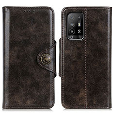 Leather Case Stands Flip Cover Holder M12L for Oppo Reno5 Z 5G Brown