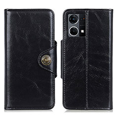 Leather Case Stands Flip Cover Holder M12L for Oppo Reno7 4G Black