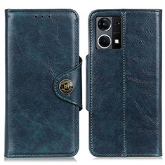 Leather Case Stands Flip Cover Holder M12L for Oppo Reno7 4G Blue
