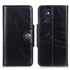 Leather Case Stands Flip Cover Holder M12L for Oppo Reno7 5G Black