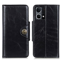 Leather Case Stands Flip Cover Holder M12L for Oppo Reno8 4G Black
