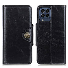 Leather Case Stands Flip Cover Holder M12L for Samsung Galaxy M53 5G Black