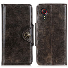 Leather Case Stands Flip Cover Holder M12L for Samsung Galaxy XCover 5 SM-G525F Bronze