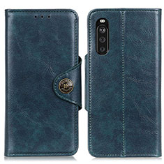 Leather Case Stands Flip Cover Holder M12L for Sony Xperia 10 III Blue