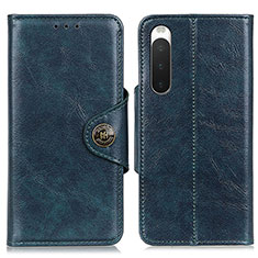 Leather Case Stands Flip Cover Holder M12L for Sony Xperia 10 IV Blue