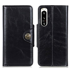 Leather Case Stands Flip Cover Holder M12L for Sony Xperia 5 IV Black