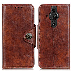 Leather Case Stands Flip Cover Holder M12L for Sony Xperia PRO-I Brown