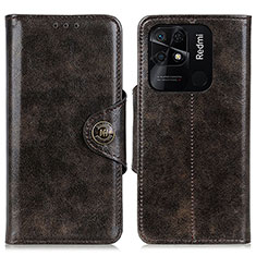 Leather Case Stands Flip Cover Holder M12L for Xiaomi Redmi 10C 4G Bronze