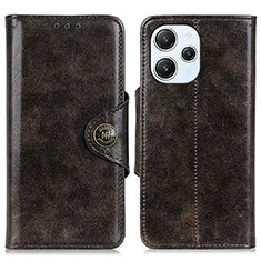 Leather Case Stands Flip Cover Holder M12L for Xiaomi Redmi 12 4G Bronze