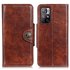 Leather Case Stands Flip Cover Holder M12L for Xiaomi Redmi Note 11S 5G Brown
