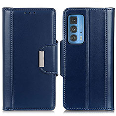 Leather Case Stands Flip Cover Holder M13L for Motorola Moto Edge 20 Pro 5G Blue