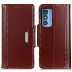 Leather Case Stands Flip Cover Holder M13L for Motorola Moto Edge 20 Pro 5G Brown