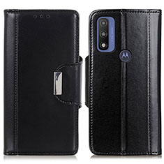 Leather Case Stands Flip Cover Holder M13L for Motorola Moto G Pure Black