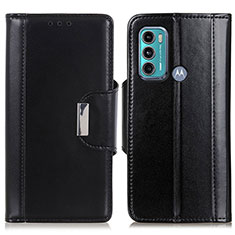 Leather Case Stands Flip Cover Holder M13L for Motorola Moto G40 Fusion Black