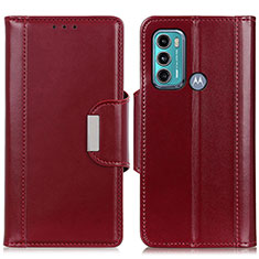 Leather Case Stands Flip Cover Holder M13L for Motorola Moto G40 Fusion Red