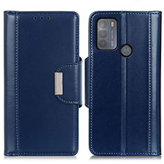 Leather Case Stands Flip Cover Holder M13L for Motorola Moto G50 Blue