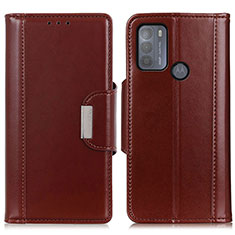 Leather Case Stands Flip Cover Holder M13L for Motorola Moto G50 Brown