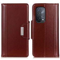 Leather Case Stands Flip Cover Holder M13L for OnePlus Nord N200 5G Brown