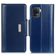 Leather Case Stands Flip Cover Holder M13L for Oppo A94 4G Blue