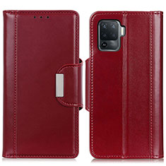 Leather Case Stands Flip Cover Holder M13L for Oppo A94 4G Red