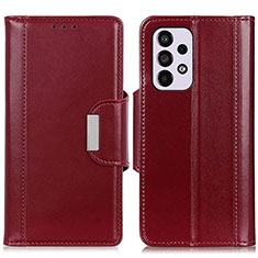 Leather Case Stands Flip Cover Holder M13L for Samsung Galaxy A33 5G Red