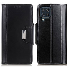 Leather Case Stands Flip Cover Holder M13L for Samsung Galaxy M32 4G Black