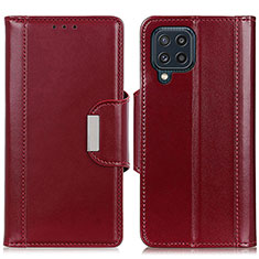 Leather Case Stands Flip Cover Holder M13L for Samsung Galaxy M32 4G Red