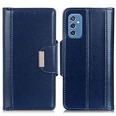 Leather Case Stands Flip Cover Holder M13L for Samsung Galaxy M52 5G Blue