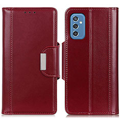 Leather Case Stands Flip Cover Holder M13L for Samsung Galaxy M52 5G Red