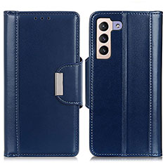 Leather Case Stands Flip Cover Holder M13L for Samsung Galaxy S22 Plus 5G Blue
