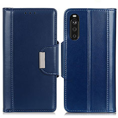 Leather Case Stands Flip Cover Holder M13L for Sony Xperia 10 III Blue
