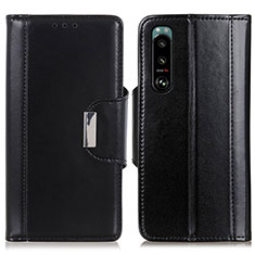 Leather Case Stands Flip Cover Holder M13L for Sony Xperia 5 III Black