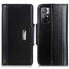 Leather Case Stands Flip Cover Holder M13L for Xiaomi Redmi Note 11S 5G Black