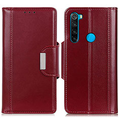 Leather Case Stands Flip Cover Holder M13L for Xiaomi Redmi Note 8 (2021) Red