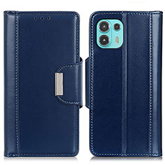 Leather Case Stands Flip Cover Holder M14L for Motorola Moto Edge 20 Lite 5G Blue