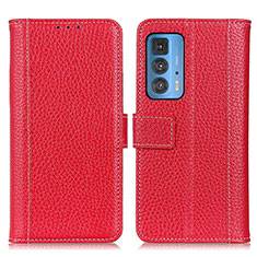 Leather Case Stands Flip Cover Holder M14L for Motorola Moto Edge 20 Pro 5G Red