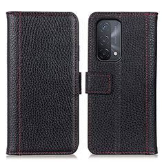 Leather Case Stands Flip Cover Holder M14L for OnePlus Nord N200 5G Black