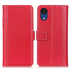 Leather Case Stands Flip Cover Holder M14L for Samsung Galaxy A03 Core Red