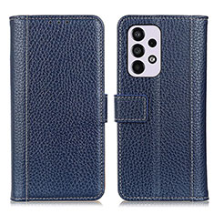 Leather Case Stands Flip Cover Holder M14L for Samsung Galaxy A33 5G Blue
