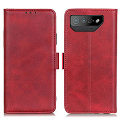 Leather Case Stands Flip Cover Holder M15L for Asus ROG Phone 7 Pro Red