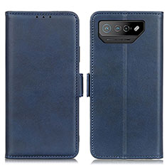 Leather Case Stands Flip Cover Holder M15L for Asus ROG Phone 7 Ultimate Blue