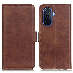 Leather Case Stands Flip Cover Holder M15L for Huawei Enjoy 50 Brown