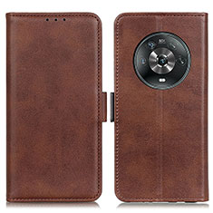 Leather Case Stands Flip Cover Holder M15L for Huawei Honor Magic4 5G Brown