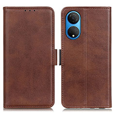 Leather Case Stands Flip Cover Holder M15L for Huawei Honor X7 Brown