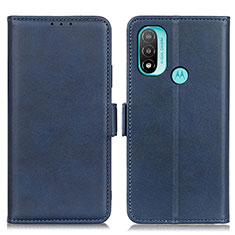 Leather Case Stands Flip Cover Holder M15L for Motorola Moto E20 Blue