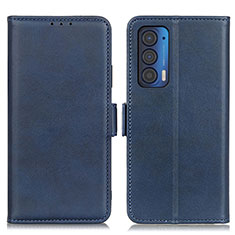 Leather Case Stands Flip Cover Holder M15L for Motorola Moto Edge (2021) 5G Blue