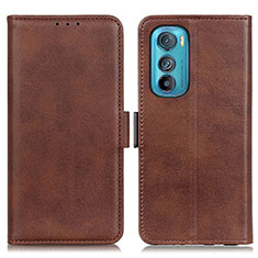 Leather Case Stands Flip Cover Holder M15L for Motorola Moto Edge 30 5G Brown