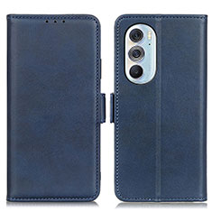 Leather Case Stands Flip Cover Holder M15L for Motorola Moto Edge 30 Pro 5G Blue