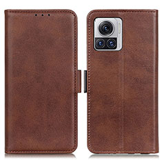 Leather Case Stands Flip Cover Holder M15L for Motorola Moto Edge 30 Ultra 5G Brown