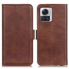 Leather Case Stands Flip Cover Holder M15L for Motorola Moto Edge X30 Pro 5G Brown